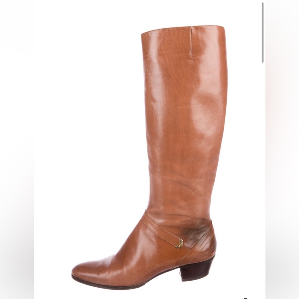 Salvatore Ferragamo tan knee high boots IT38 US7.5